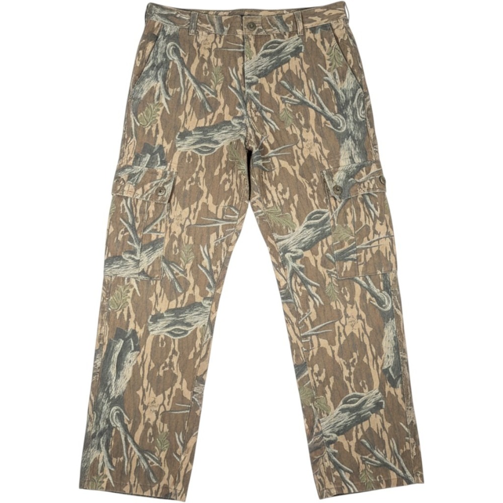 Vintage Mossy Oak Treestand Camo Cargo Pants Mens Small Made in USA Hunting